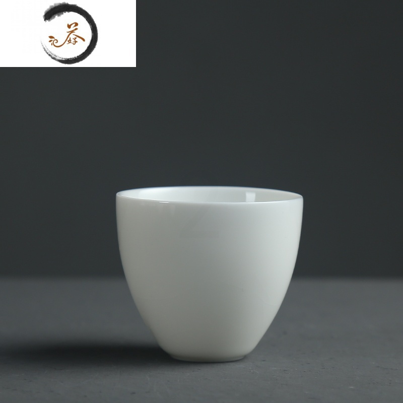 HAOYANGDAO德化白瓷茶杯陶瓷大单杯 陶瓷个人品茗杯薄胎白瓷茶具龙蛋杯