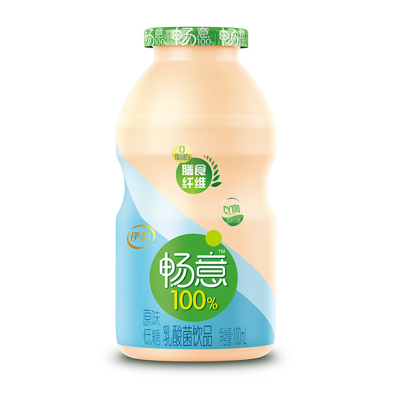 伊利 畅意100%乳酸菌饮品低糖原味100ml*5*6