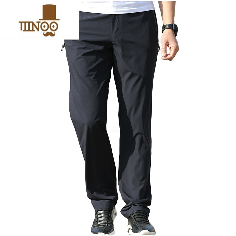 YANXU高端休闲裤男夏季加肥加大码胖子宽松直筒冰丝速干垂感运动裤薄X高清大图