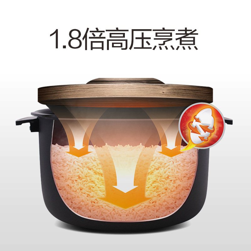 福库(CUCKOO) 电饭煲 韩国进口多功能麦饭石型内胆5升高压饭锅CRP-M1001SK 红色 5L