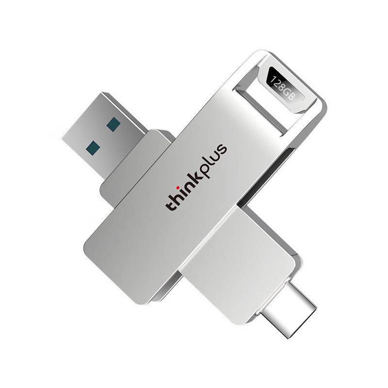 ThinkPlus联想 U盘 USB3.2闪存盘 银色 MU235-128G 个高清大图