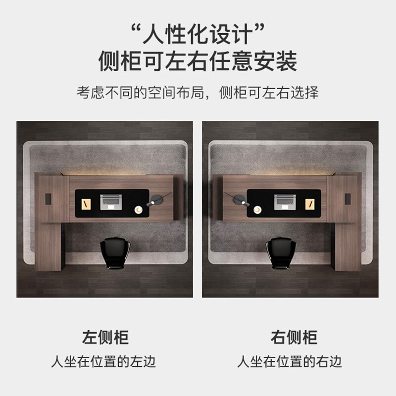 中伟(ZHONGWEI)简约老板桌办公桌经理桌总裁桌子办公室电脑桌大班台1.8米双柜款高清大图