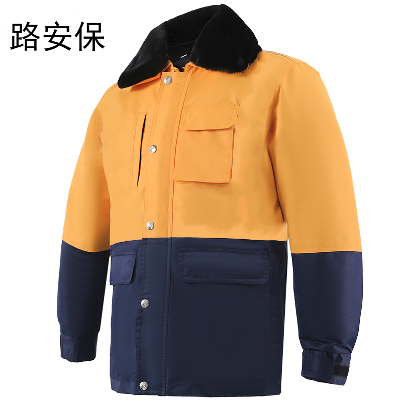 路安保皮短大衣羊剪绒皮毛一体内胆防寒防风件高清大图