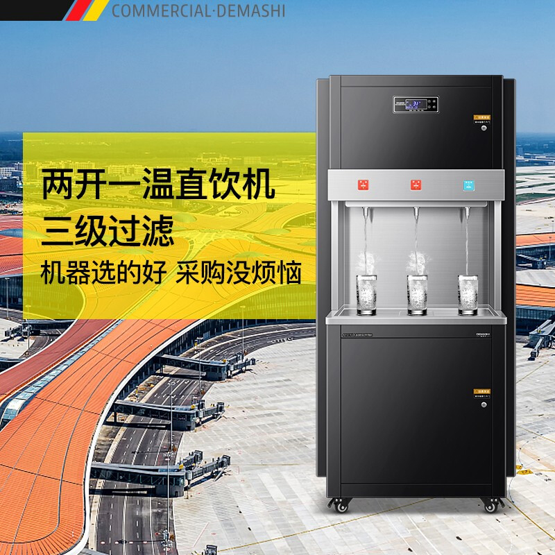 德玛仕(DEMASHI)直饮机 RO反渗透 商用学校烧水机 学校专用开水器 大型不锈钢 SRZ-3L-L6(两开一温)高清大图