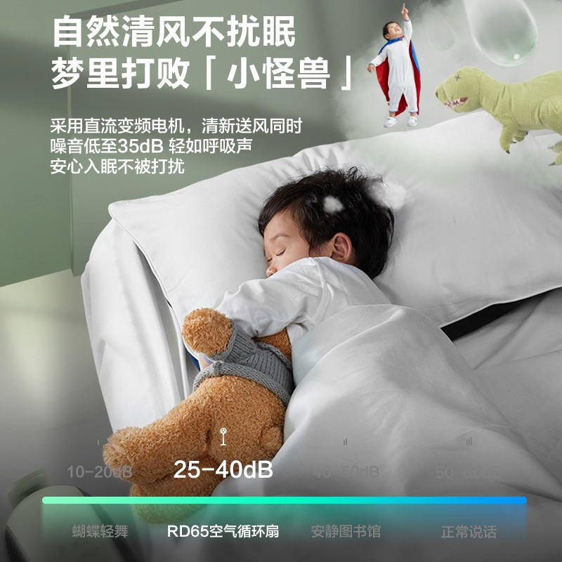 艾美特(Airmate)空气循环扇节能落地家用电风扇大风量风扇直流变频智能遥控定时台立式风扇FA18-RD65-1高清大图