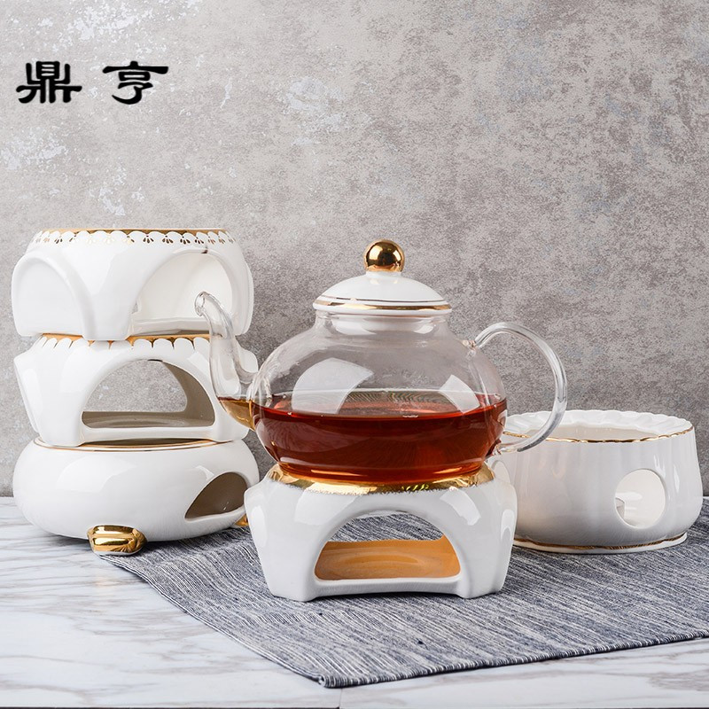 鼎亨陶瓷欧式下午茶花茶壶陶瓷加热玻璃单个耐热 红茶壶茶具套装