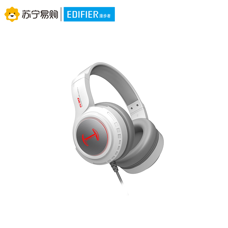 Edifier/漫步者 HECATE G30 声卡版 电脑耳机头戴式电竞游戏降噪有线带麦 白色