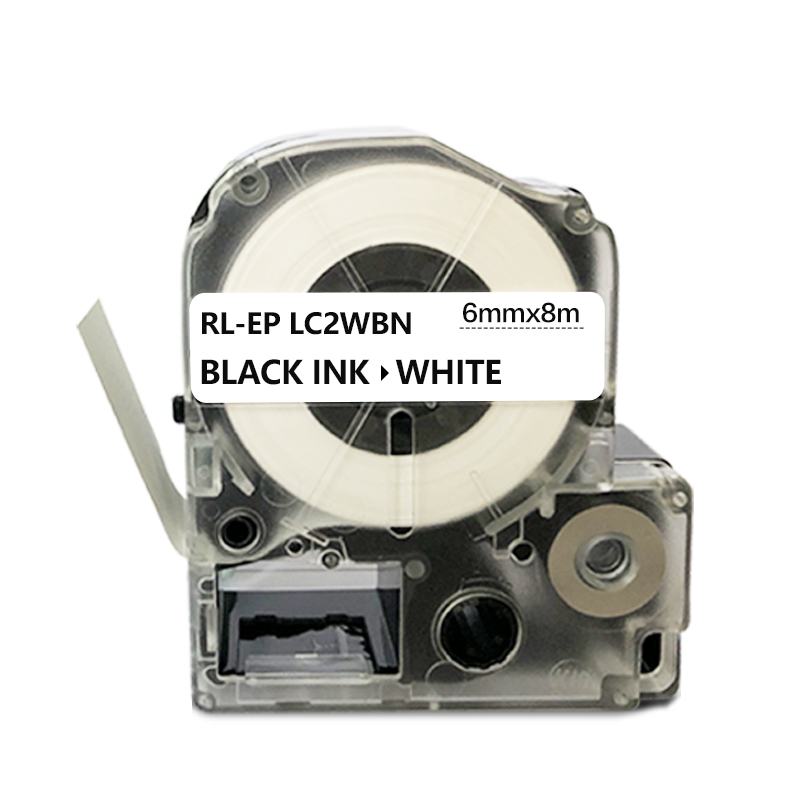 艾洁 6mm白底黑字标签色带 适用爱普生EPSON LW400;LW700;LW600P;LW1000P;LWZ900高清大图