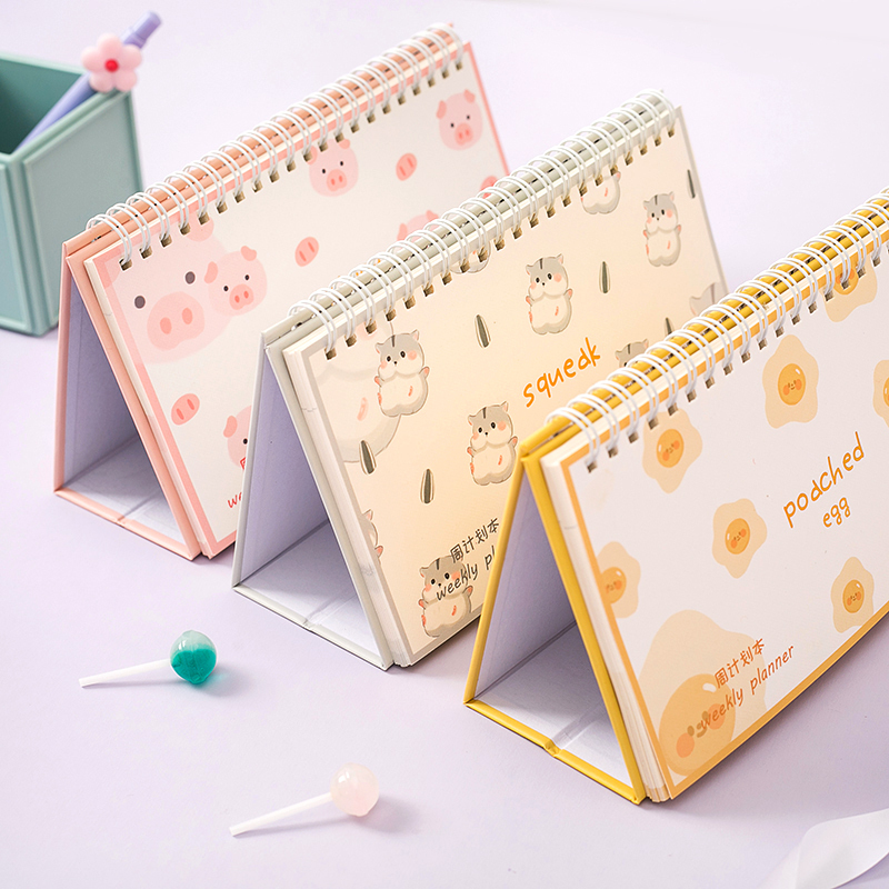 三年二班 可爱卡通周计划本todolist创意时间管理效率手册学生学习考研日历本打卡自律本2021工作记事本の 仓鼠Z