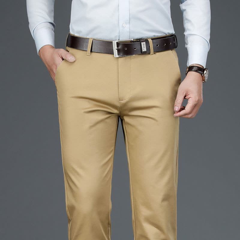 老爺車(LAOYECHE)冬季厚款休闲裤男大码长裤宽松直筒男裤天丝免烫冬天西裤男士裤子图片