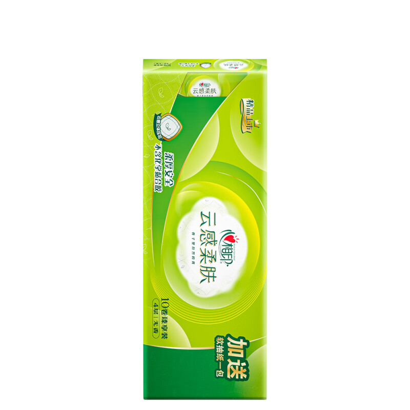 心相印 卷纸 云感系列四层立体压花卷筒卫生纸 150克*10卷*1提 BT5410高清大图
