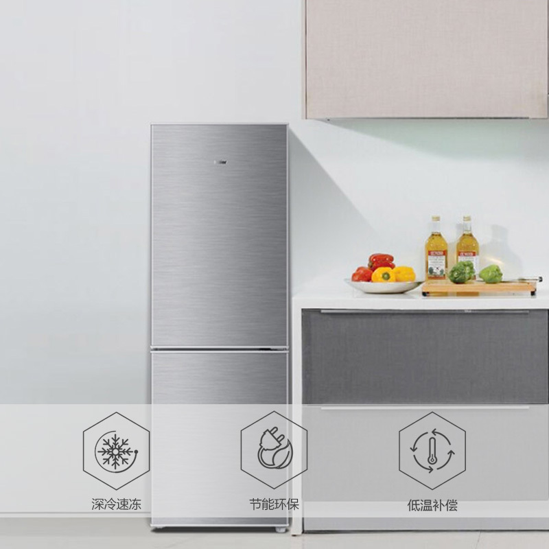 海尔(Haier)160升 双门冰箱 双宽设计 快速冷冻 租房神器 小冰箱 家用电冰箱 BCD-160TMPQ