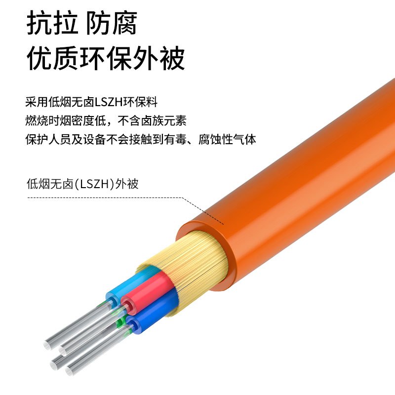 博扬 BY-GJFJV-4A1b 4芯多模室内光缆光纤线 62.5/125 GJFJH低烟无卤束状软光缆 100米