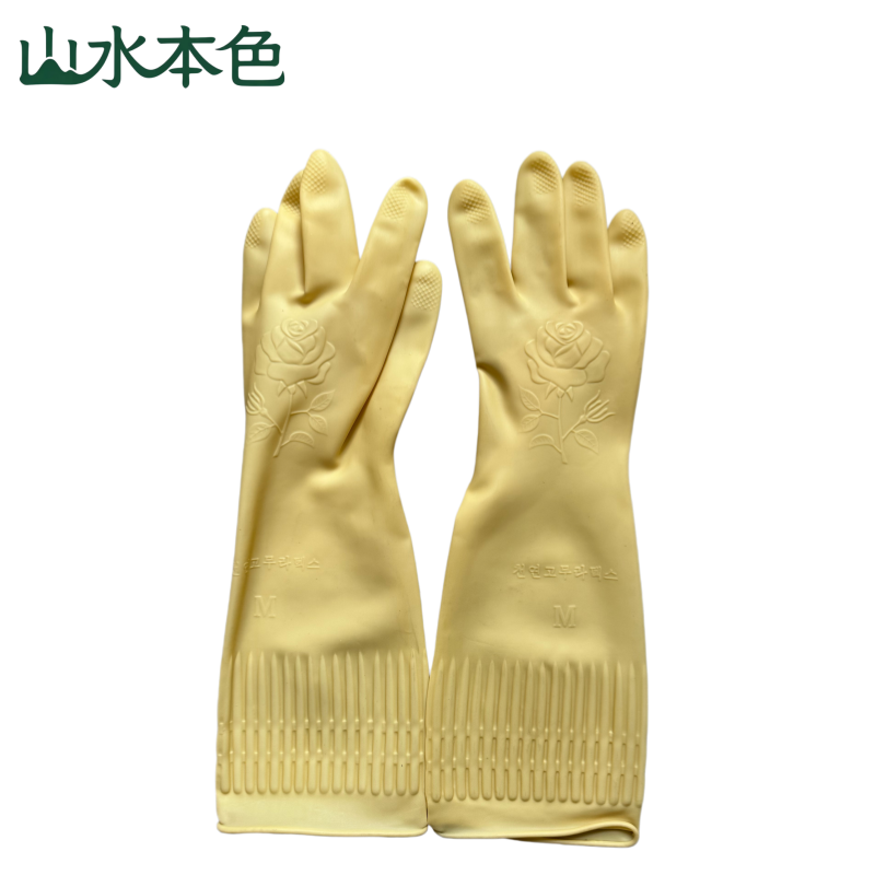 山水本色 加厚加长胶皮手套乳胶手套 38cm 双高清大图