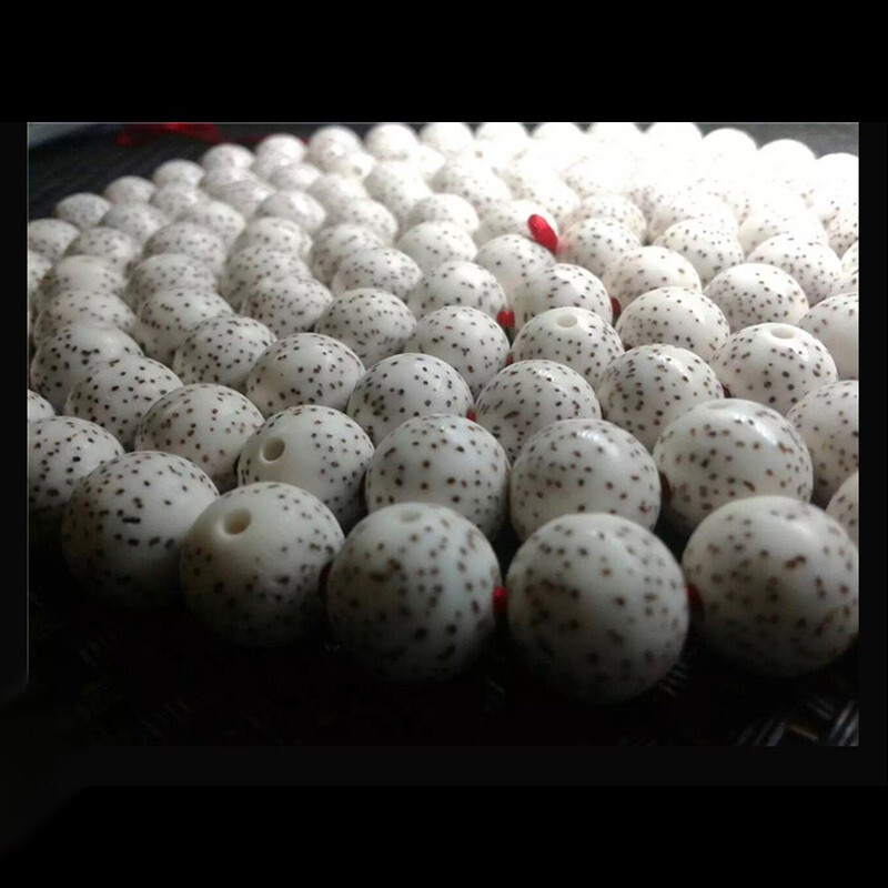 梵心阁 星月菩提手串108颗8-10mm圆珠佛珠正月干磨高密顺白素珠精选原籽男女多圈手链