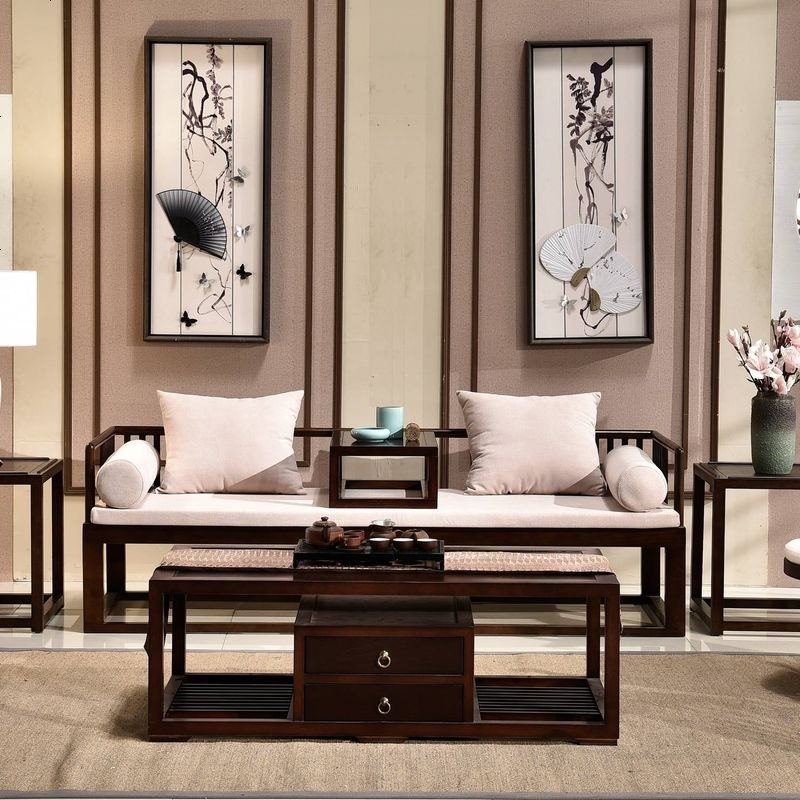 新中式沙发简约现代客厅禅意实木沙发组合样板房新古典家具定制