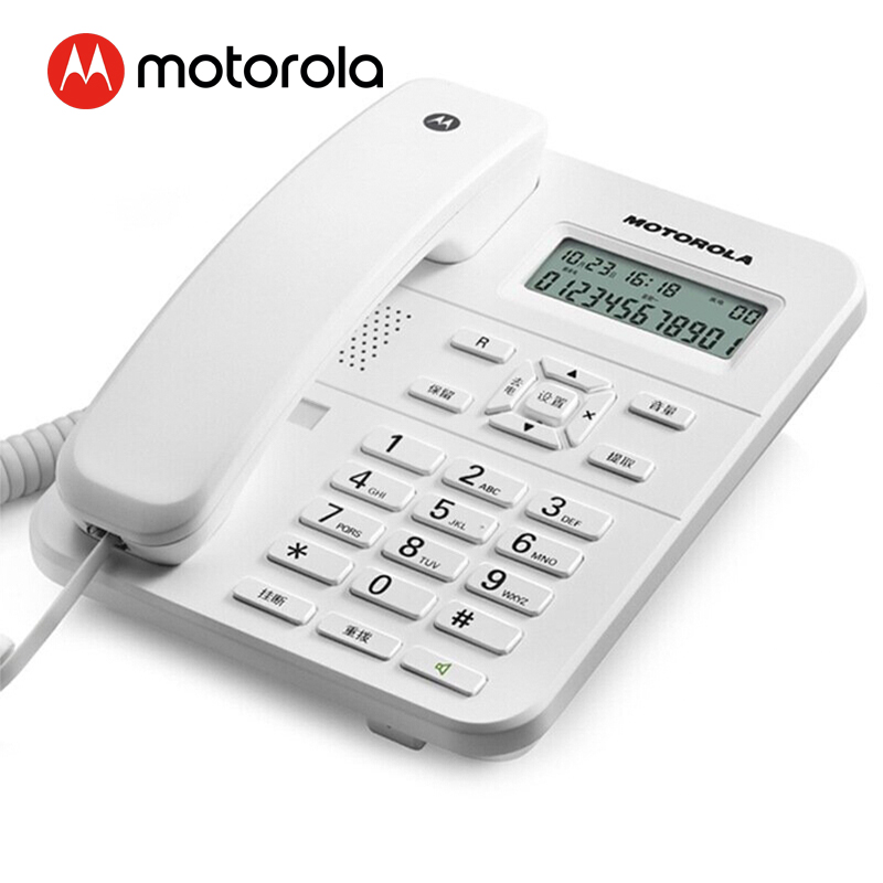 摩托罗拉(MOTOROLA) CT202C 电话机座机 固定电话 办公家用 免电池 免提 欧式时尚(白色)