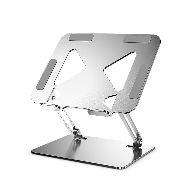新款笔记本支架平板电脑支架卫全行碳素钢折叠便携增高散热支撑架 银色高清大图