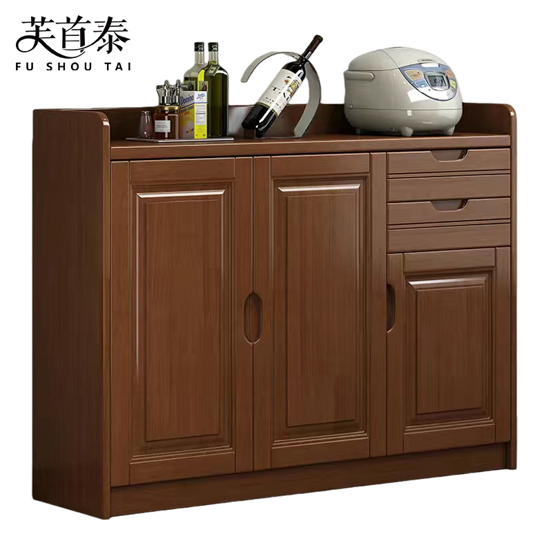芙首泰实木茶水柜136*40*90cm台高清大图