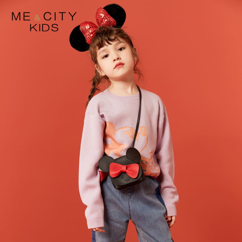 [2件2折价:41]米喜迪mecity童装春新款女童米奇休闲潮流洋气舒适可爱毛衣
