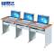 铭思达翻转电脑桌三人位张