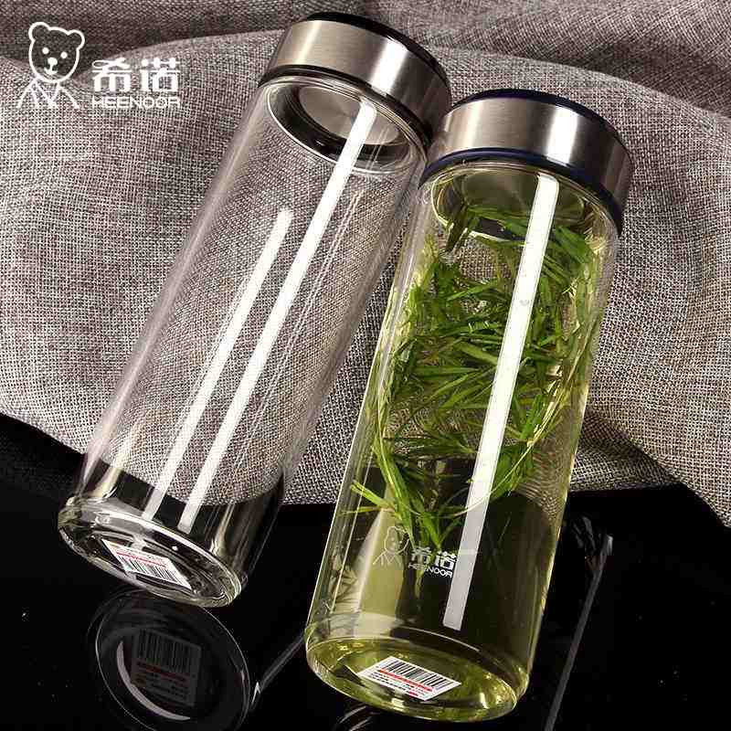 希诺(HEENOOR)单层玻璃杯高档茶杯高硼硅杯子商务办公杯情侣女士男士口杯防漏水杯