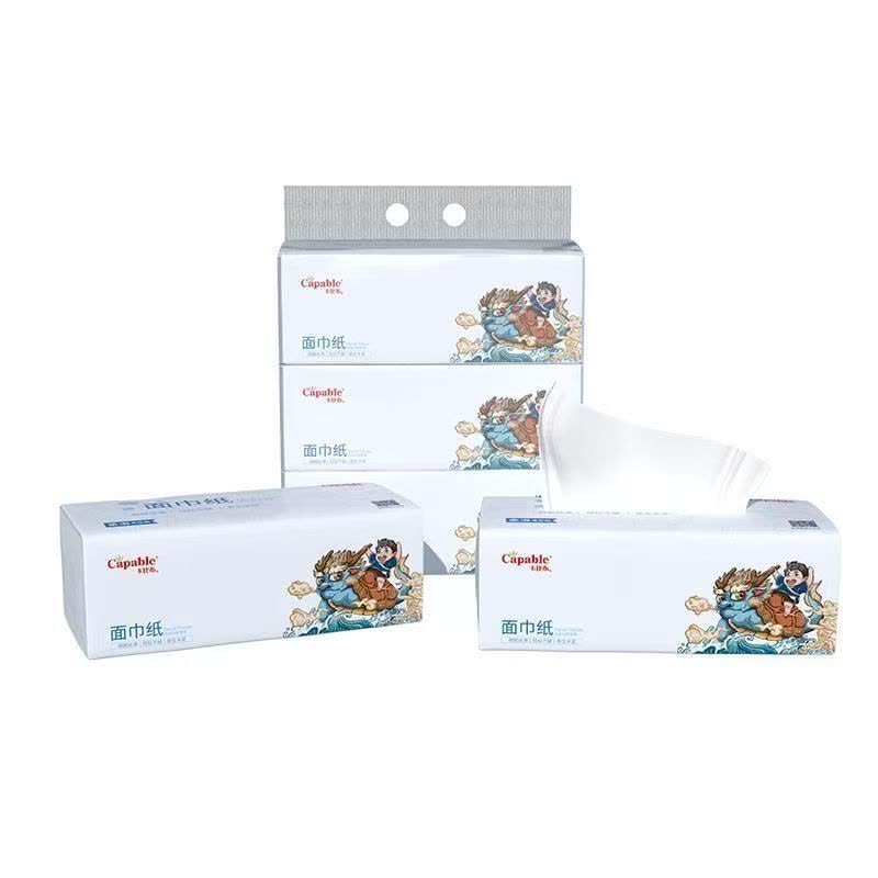 卡比布抽纸(贵州大区)国潮新品原生木浆升级加厚456张114抽3包/提抽纸母婴级纸巾轻柔可湿水不易破图片