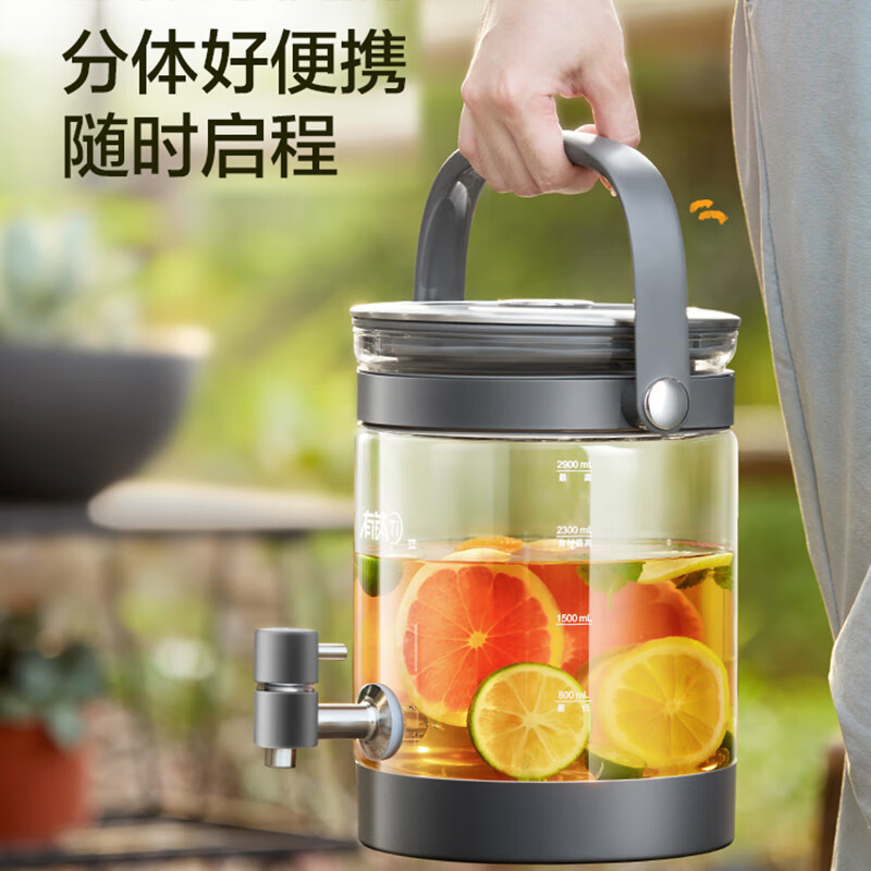 苏泊尔(SUPOR)养生壶养生桶花茶桶水龙头烧水壶煮茶器煮茶壶玻璃花茶壶电热水壶有钛养生壶2.9L SW-29YQ30高清大图