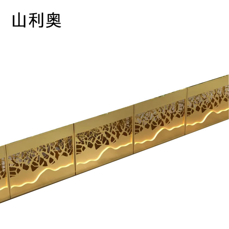 山利奥 简约绿植花架隔断含灯带 120*20*100cm 1个高清大图