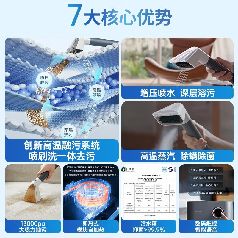 东菱(DonLim)布艺沙发清洗机 高温蒸汽清洁机除螨喷抽吸一体 窗帘床垫清洁机地毯清洁神器DL-6906高清大图