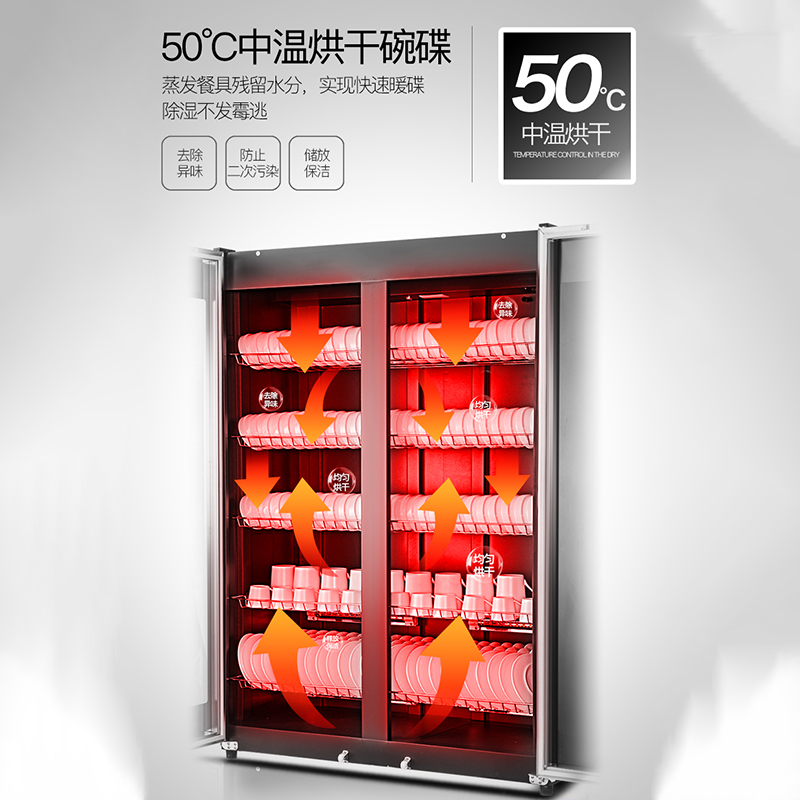 凡萨帝(fasato)910-3C商用消毒柜家用大容量立式酒店饭店碗筷餐具消毒柜红外线臭氧杀菌双开门