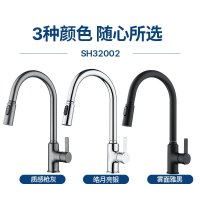 SEREN HOME赛恩卫浴厨房水龙头洗菜盆水槽冷热水抽拉龙头黄铜主体多功能旋转刮洗冲洗龙头