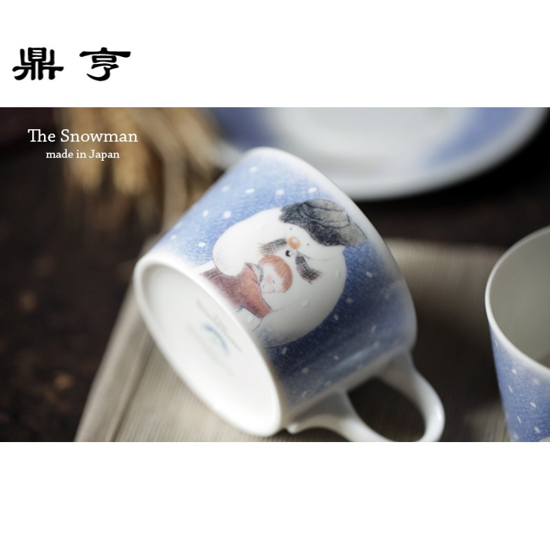 鼎亨家居 日本进口 雪人咖啡杯碟英式红茶杯创意可爱80后的回忆