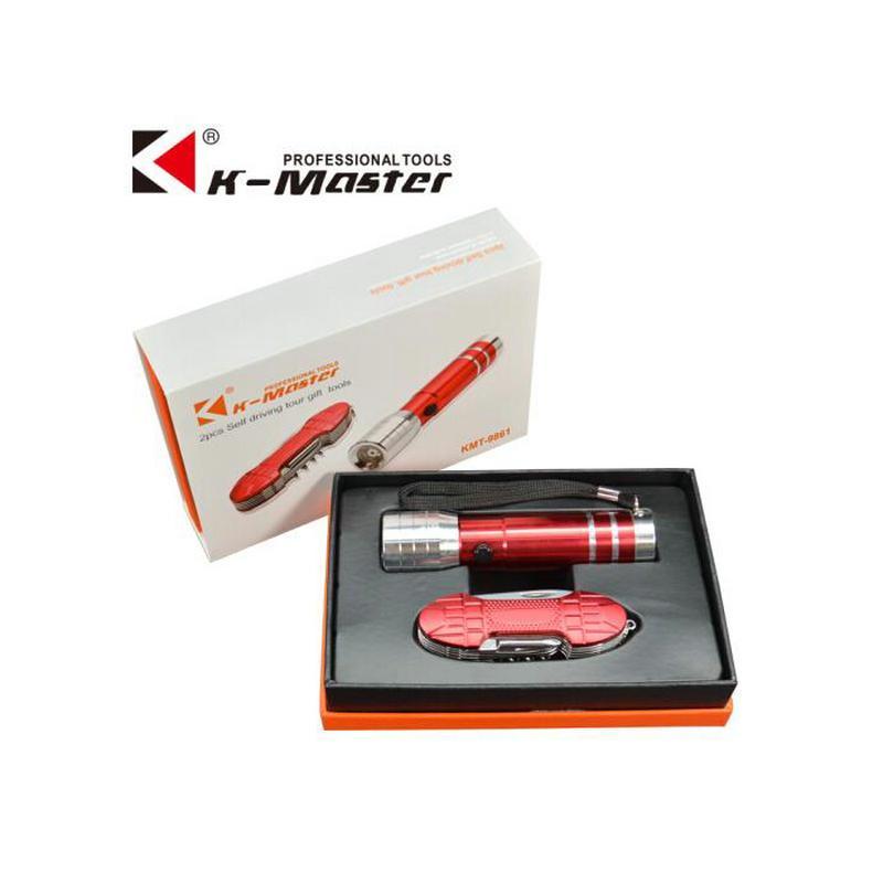 凯马特K-Maste 2件套自驾应急工具小刀刀具手电筒照明 KMT-9861