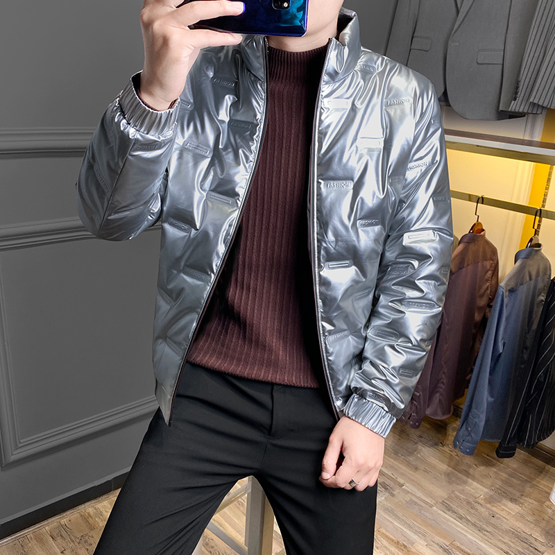 NEW LAKE男士羽绒服短款潮牌亮面2020年新款冬季轻薄潮流帅气立领时尚外套羽绒服