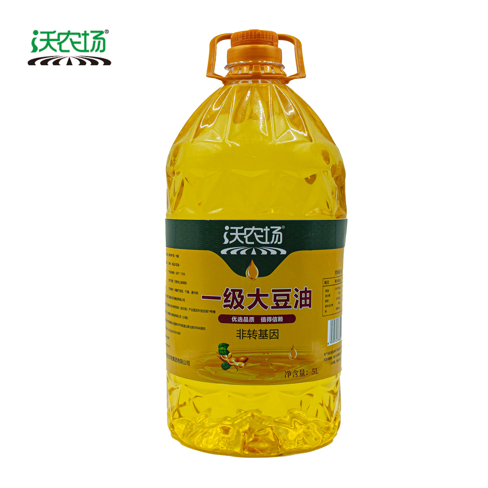 沃农场一级大豆油非转基因5L/桶高清大图