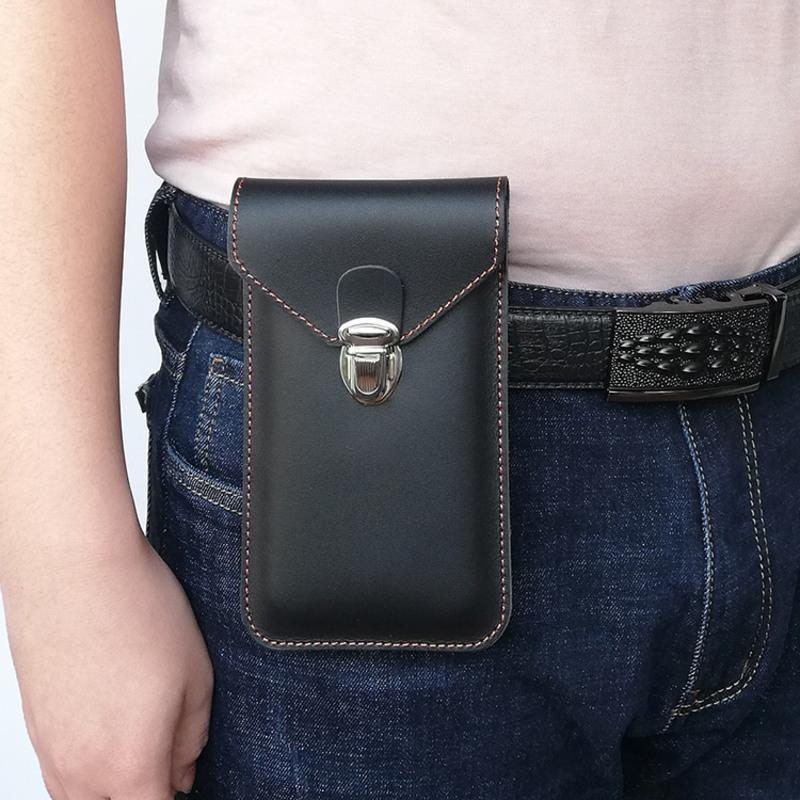 领头鸟腰包牛皮手机腰包穿皮带挂包袋盒竖款工地男适用小米oppo苹果