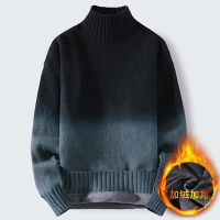BaLuoShang冬季毛衣男士半高领加厚加绒保暖衣服2020渐变色针织衫线衣打底衫毛衣