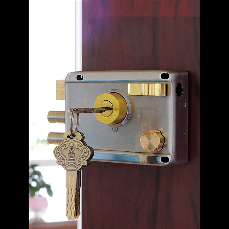 锁具家用老式古达外装门锁木门防盗门锁c级铁门大门锁防撬碰锁