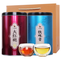 八马茶业 武夷大红袍安溪铁观音清香型茶叶乌龙茶组合罐装430g