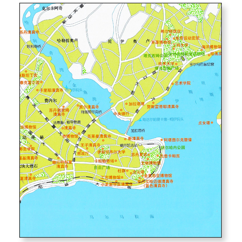[正版]土耳其 塞浦路斯 世界分国地理图 精装袋装 双面内容 加厚覆膜防水 折叠便携 约118*83cm 自然文化交