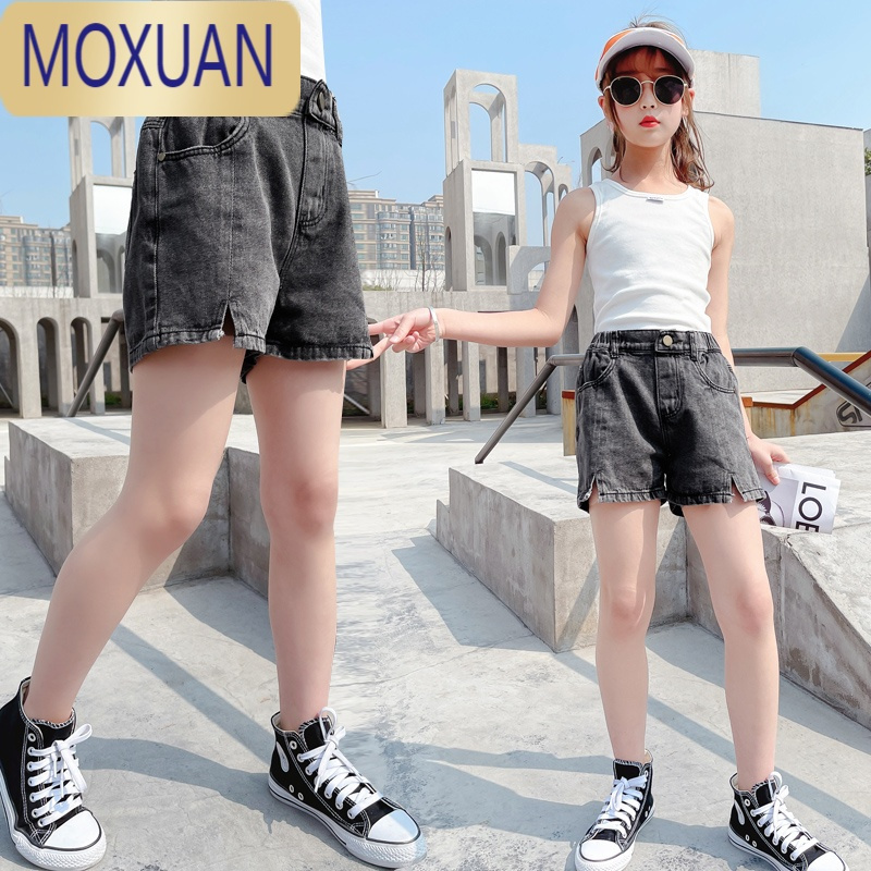 moxuan女童牛仔短裤儿童夏装裤子十岁女孩13洋气8外穿9小学生薄款夏季