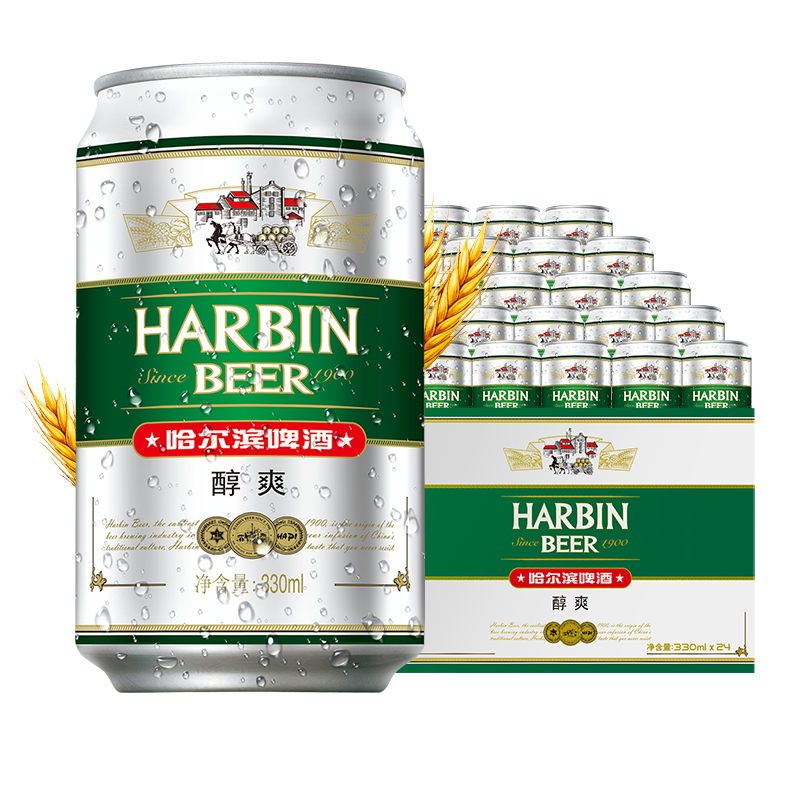 HarbinBeer/哈尔滨啤酒 醇爽330ml*24听