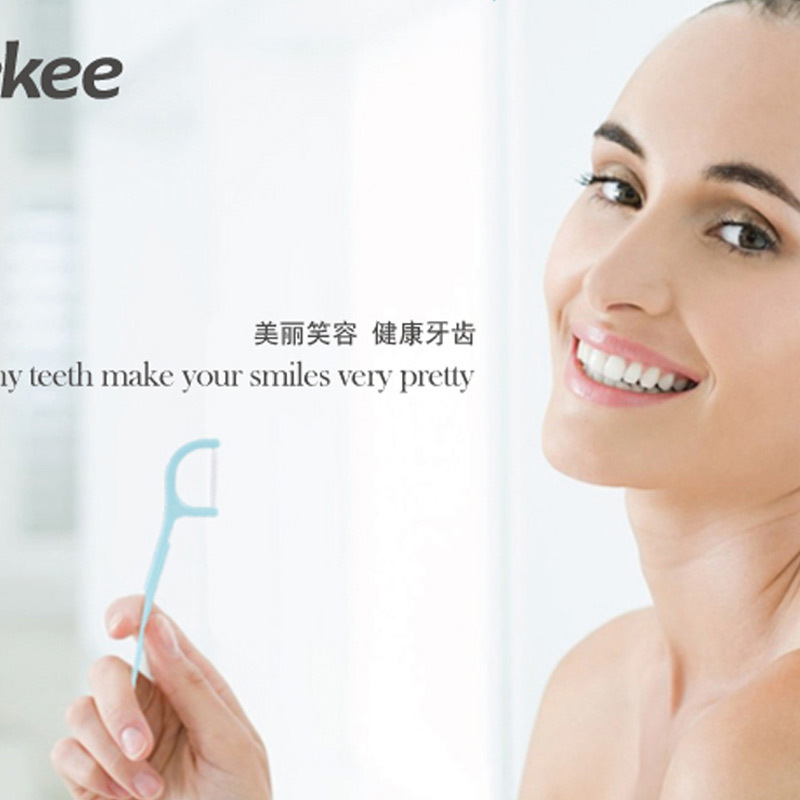 宜洁(yekee)-Y-9832-宜洁扁线牙线棒袋装100只装送便携盒