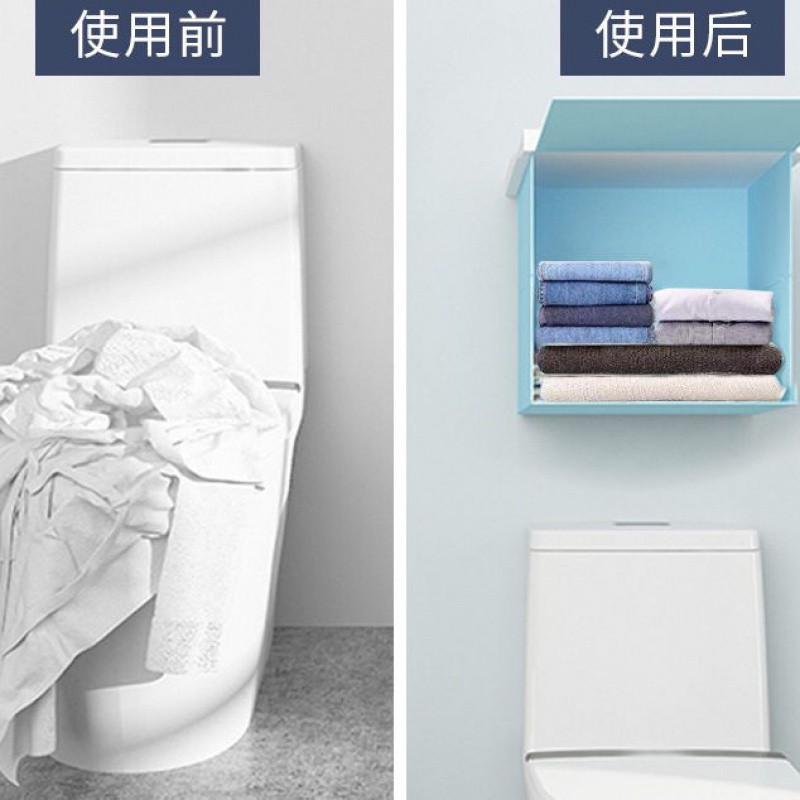 壁画浴室折叠收纳柜卫生间防水置物架脏衣篮抖音免打孔壁挂储物柜收纳柜 三维工匠高清大图