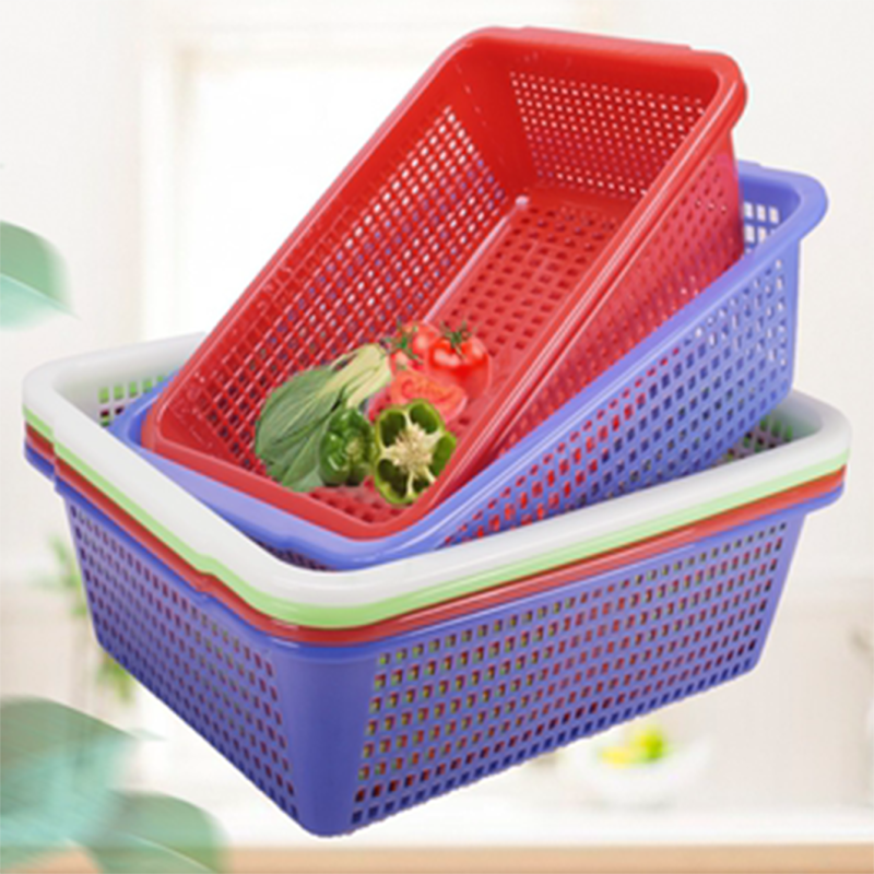 顺心优 厨房方形沥水菜篮 配菜篮 收纳篮 39*30*11.5cm/个高清大图