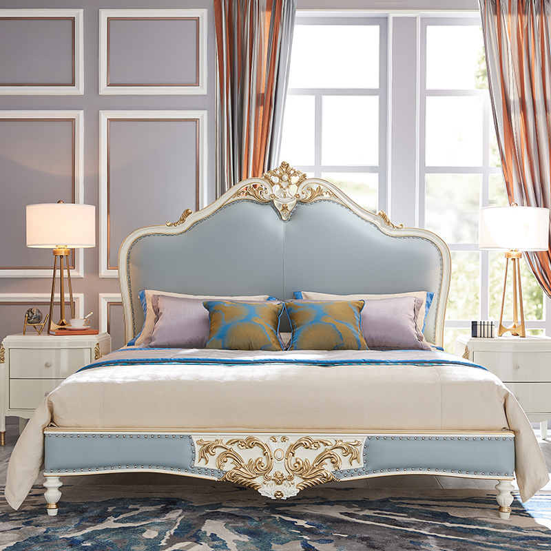 欧式床双人床实木床法式床象牙白轻奢婚床大床公主床主卧室家具