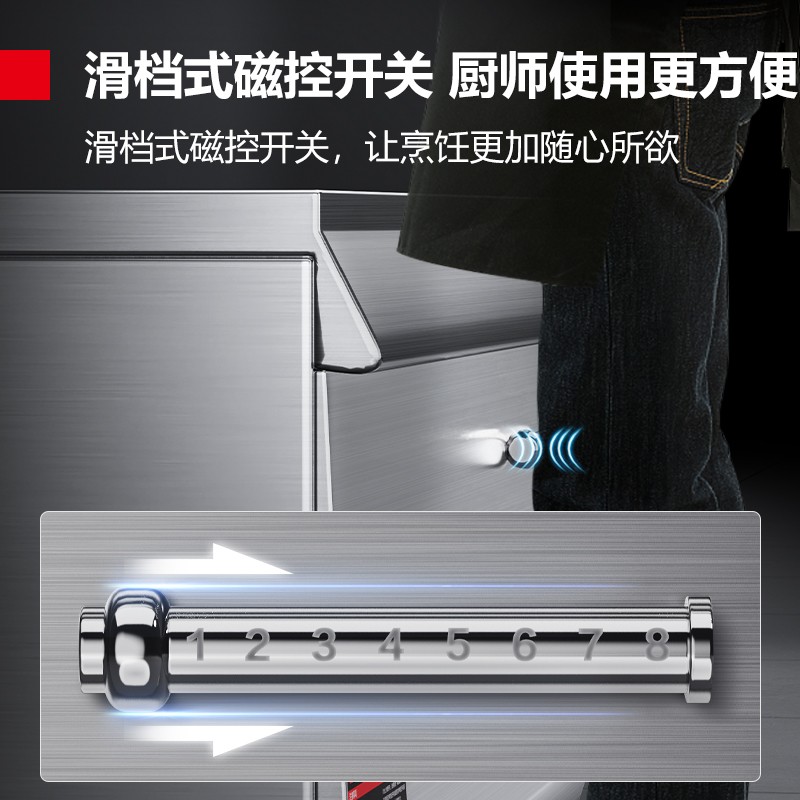 德玛仕(DEMASHI)商用大锅灶大功率学校食堂酒店炒菜灶台电磁炉HW-DC30C-12单头大炒锅30kw(201材质)高清大图