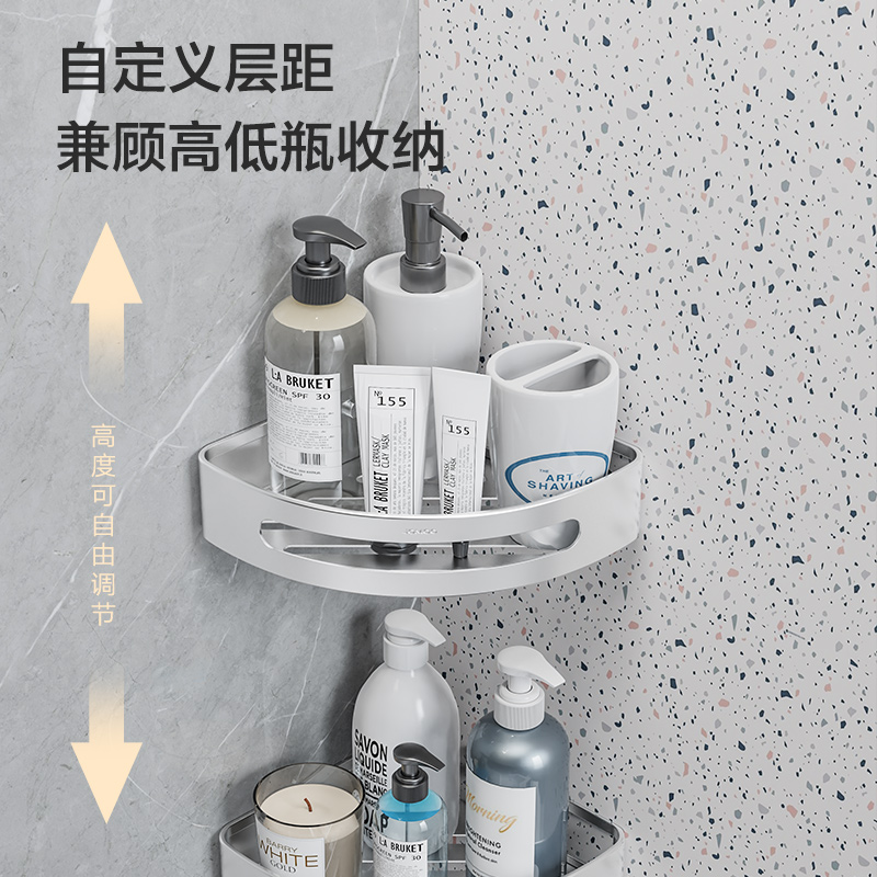 九牧(JOMOO)太空铝亮银卫生间挂件毛巾架浴巾架挂钩置物架太空铝挂件套餐939415高清大图