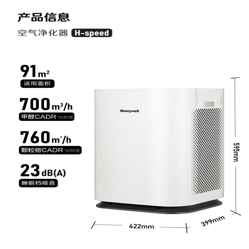 霍尼韦尔(Honeywell)家用小型台式除菌过滤空气净化器 KJ760F-P22W高清大图